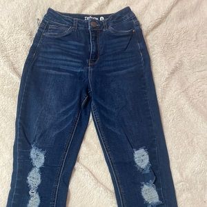 From Charlotte russe, dark ripped jeans